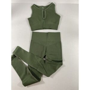 Sunzel Women's Seamless 2 Piece Outfits Gym Crop Top Sets High‎ Waist  Sz XS